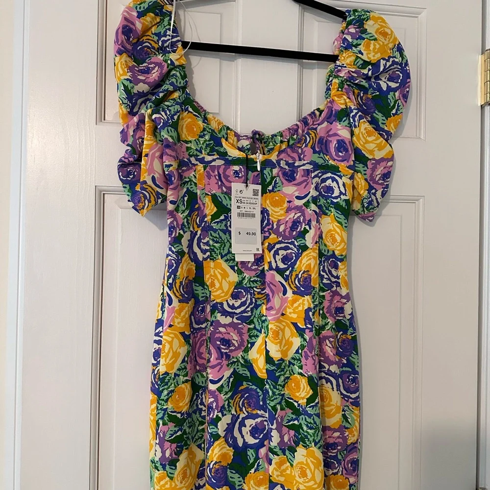 Zara Printed Corset Style Dress - Picture 4 of 6